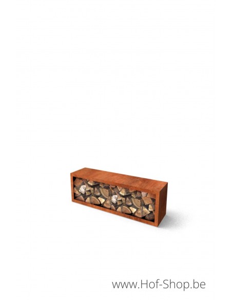 Egura 150 x 38,5 x 50 cm - Houtopslag Geroba in cortenstaal