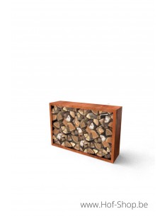 Egura 150 x 38,5 x 100 cm - Houtopslag Geroba in cortenstaal