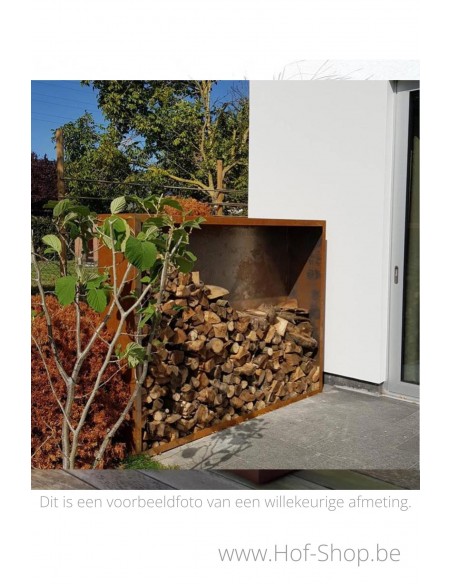 Egura 100 x 38,5 x 100 cm - Houtopslag Geroba in cortenstaal (EGURAAWC2)