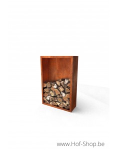 Egura 100 x 38,5 x 150 cm - Houtopslag Geroba in cortenstaal