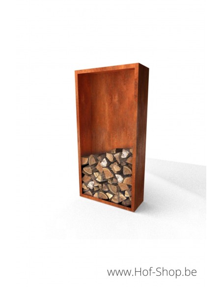 Egura 100 x 38,5 x 200 cm - Houtopslag Geroba in cortenstaal
