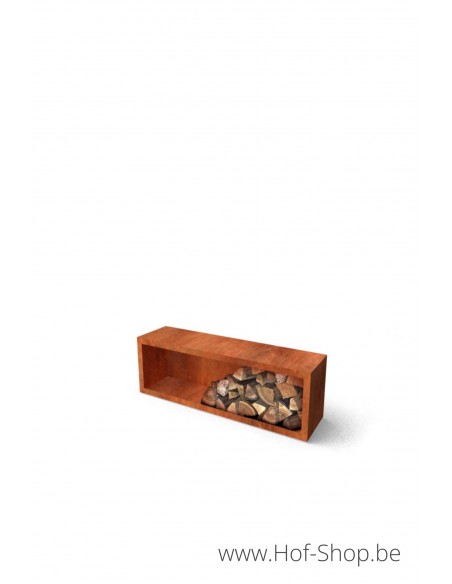 Egura 150 x 38,5 x 50 cm - Rack à Buches en acier Corten Geroba
