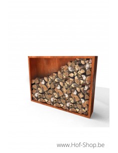 Egura 150 x 38,5 x 150 cm - Houtopslag Geroba in cortenstaal