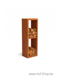 Egura 50 x 38,5 x 150 cm - Houtopslag Geroba in cortenstaal