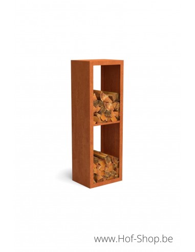 Egura 50 x 38,5 x 150 cm - Houtopslag Geroba in cortenstaal