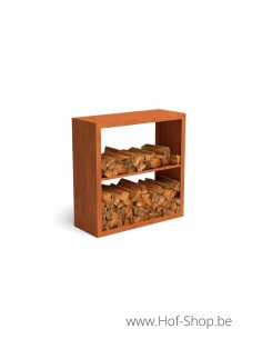 Egura Dividi 100 x 38,5 x 100 cm - Houtopslag Geroba in cortenstaal