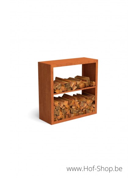 Egura Dividi 100 x 38,5 x 100 cm - Houtopslag Geroba in cortenstaal