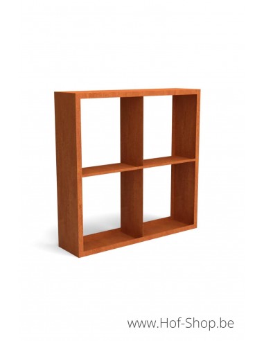 Egura Dividi 150 x 38,5 x 150 cm - Houtopslag Geroba in cortenstaal (EGURADC41)