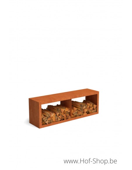 Egura Dividi 150 x 38,5 x 50 cm - Houtopslag Geroba in cortenstaal