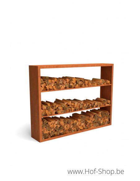 Egura Dividi 200 x 38,5 x 150 cm - Houtopslag Geroba in cortenstaal