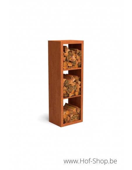 Egura Dividi 50 x 38,5 x 150 cm - Rack à Buches en acier Corten Geroba