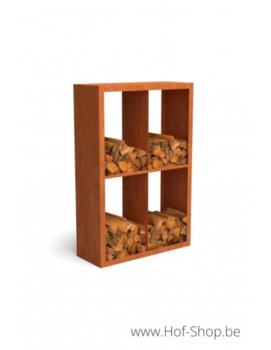 Egura Dividi 100 x 38,5 x 150 cm - Houtopslag Geroba in cortenstaal