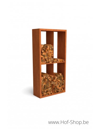 Egura Dividi 100 x 38,5 x 200 cm - Rack à Buches en acier Corten Geroba