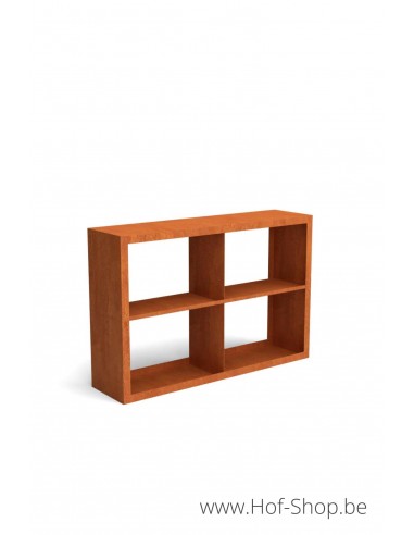 Egura Dividi 150 x 38,5 x 100 cm - Houtopslag Geroba in cortenstaal (EGURADC82)