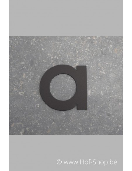 Lettre a - aluminium noir de 8 cm de haut (numéro de maison 'fuji' KatoDesign)