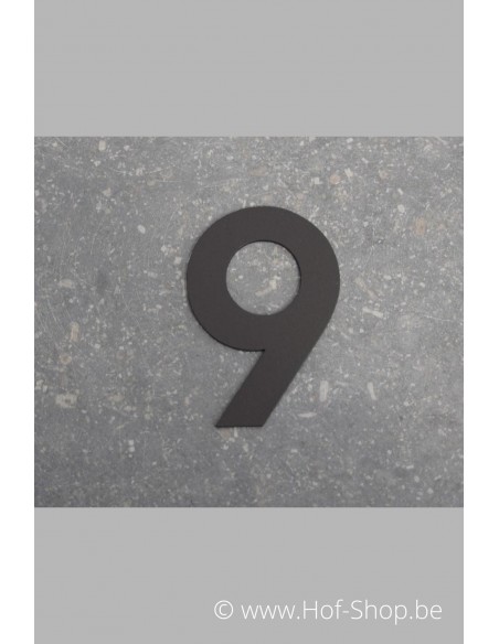 Nummer 9 - zwart 8 cm hoog