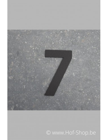 Numéro 7 - aluminium noir de 8 cm de haut (numéro de maison 'fuji' KatoDesign)