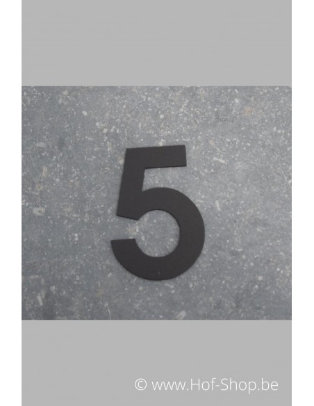 Nummer 5 - zwart 8 cm hoog