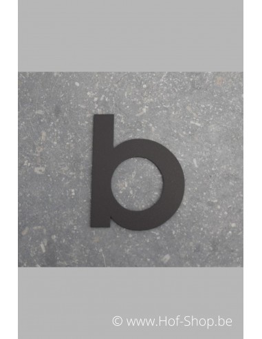 Lettre b - aluminium noir de 8 cm de haut (numéro de maison 'fuji' KatoDesign)