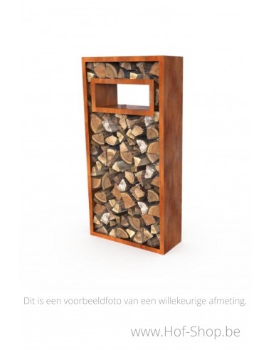 Egura fenêtre 148 x 38 x 38 cm - Rack à Buches accessoire en acier Corten Geroba (EGURASPC1)