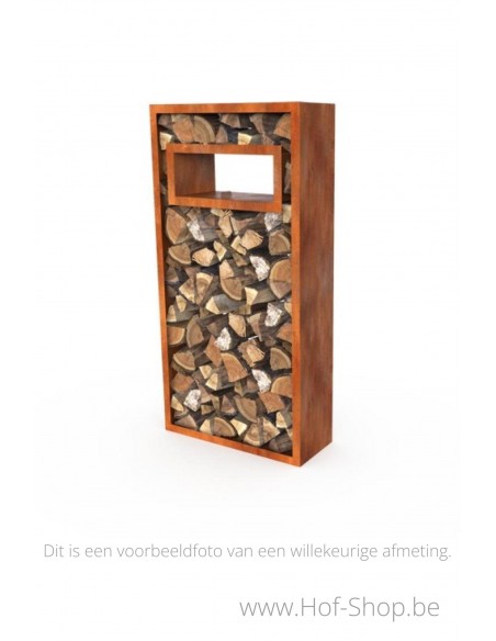 Egura uitsparing 78 x 35 x 38 cm - Houtopslag accessoire Geroba in cortenstaal (EGURASPC2)