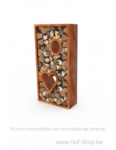 Egura uitsparing 60 x 54 x 38 cm - Houtopslag accessoire Geroba in cortenstaal (EGURASPC5)