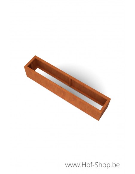 Artesa zonder bodem 200 x 40 x 40 cm - Plantenbak Geroba in cortenstaal