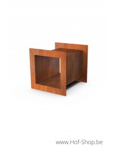 Egura 35 x 35 x 38 cm - Houtopslag accessoire Geroba in cortenstaal