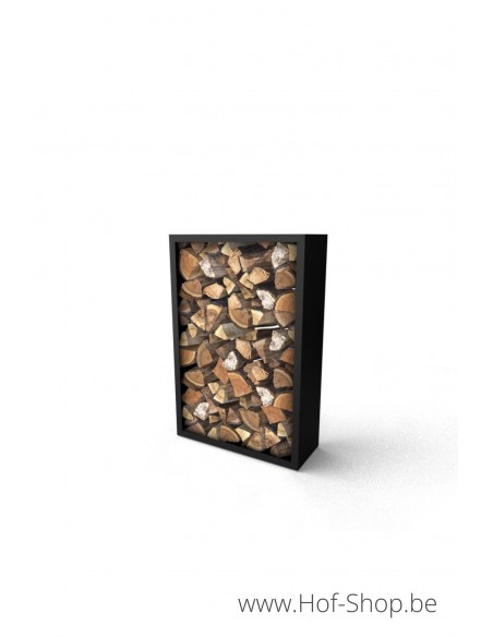 Beltza 100 x 38,5 x 150 cm - Houtopslag Geroba zwart
