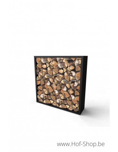 Beltza 150 x 38,5 x 150 cm - Rack à Buches noir