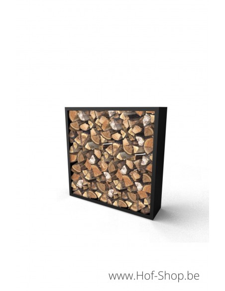 Beltza 150 x 38,5 x 150 cm - Houtopslag Geroba zwart