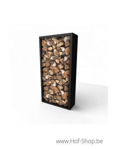 Beltza 100 x 38,5 x 200 cm - Rack à Buches noir