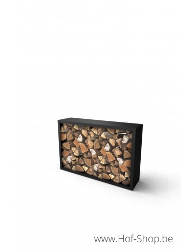 Beltza 150 x 38,5 x 100 cm - Houtopslag Geroba zwart