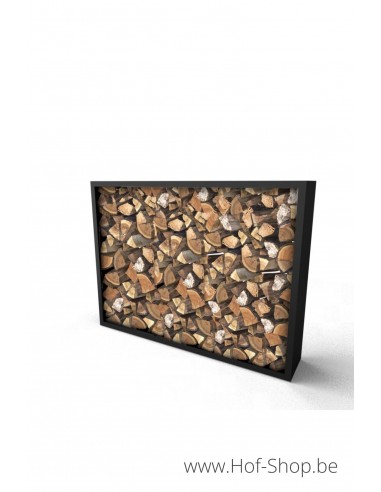 Beltza 200 x 38,5 x 150 cm - Rack à Buches noir