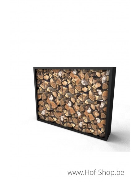 Beltza 200 x 38,5 x 150 cm - Houtopslag Geroba zwart