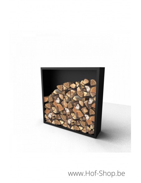 Beltza 150 x 38,5 x 150 cm - Rack à Buches noir