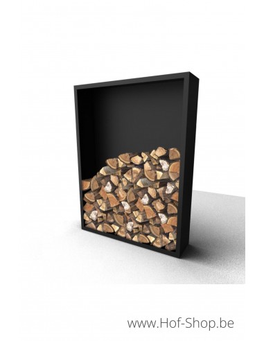 Beltza 150 x 38,5 x 200 cm - Houtopslag Geroba zwart