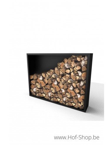 Beltza 200 x 38,5 x 150 cm - Rack à Buches noir