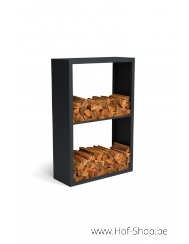 Beltza Dividi 100 x 38,5 x 150 cm - Rack à Buches noir