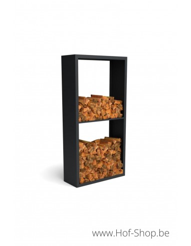 Beltza Dividi 100 x 38,5 x 200 cm - Rack à Buches noir