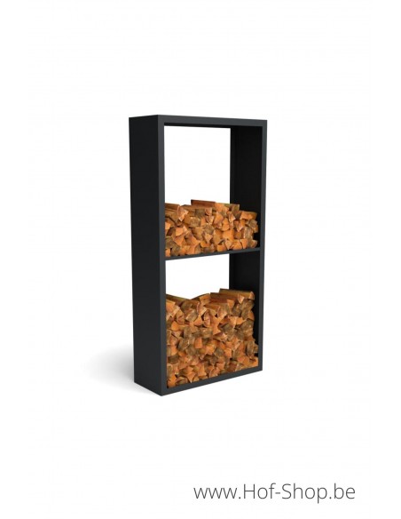 Beltza Dividi 100 x 38,5 x 200 cm - Houtopslag Geroba zwart