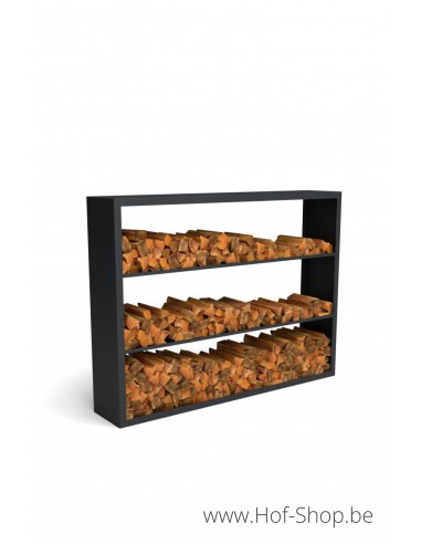 Beltza Dividi 200 x 38,5 x 150 cm - Houtopslag Geroba zwart