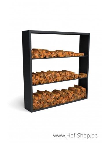 Beltza Dividi 200 x 38,5 x 200 cm - Rack à Buches noir