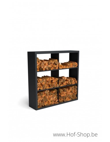Beltza Dividi 150 x 38,5 x 150 cm - Rack à Buches noir