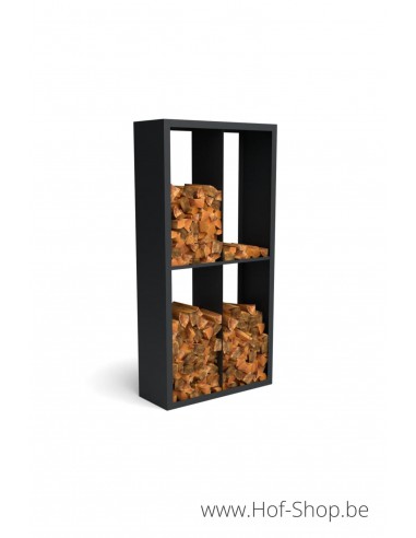 Beltza Dividi 100 x 38,5 x 200 cm - Houtopslag Geroba zwart