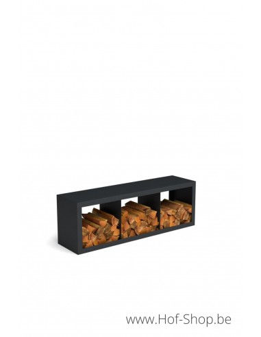 Beltza Dividi 150 x 38,5 x 50 cm - Rack à Buches noir