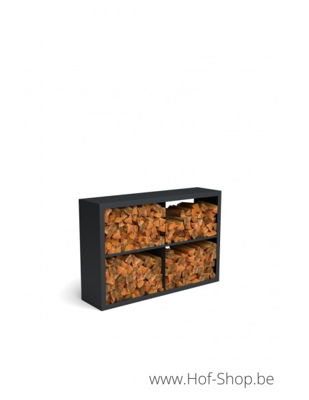 Beltza Dividi 150 x 38,5 x 100 cm - Rack à Buches noir