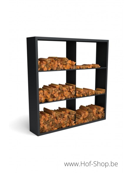 Beltza Dividi 200 x 38,5 x 200 cm - Rack à Buches noir