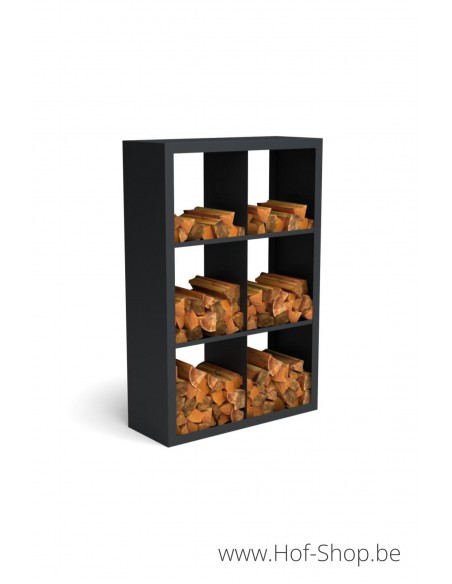 Beltza Dividi 100 x 38,5 x 150 cm - Rack à Buches noir