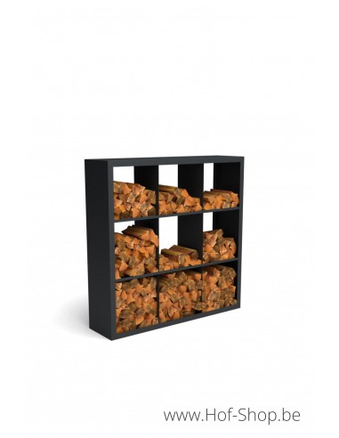 Beltza Dividi 150 x 38,5 x 150 cm - Rack à Buches noir